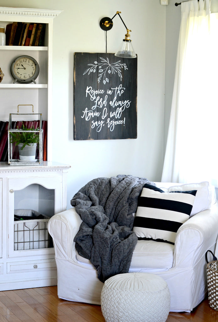 reading corner with chair and light