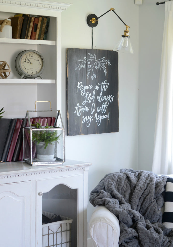 reading corner with chair and light