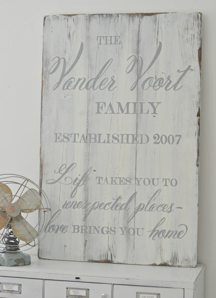 Family name sign by Aimee Weaver Designs