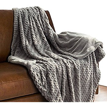 gray fur throw blanket