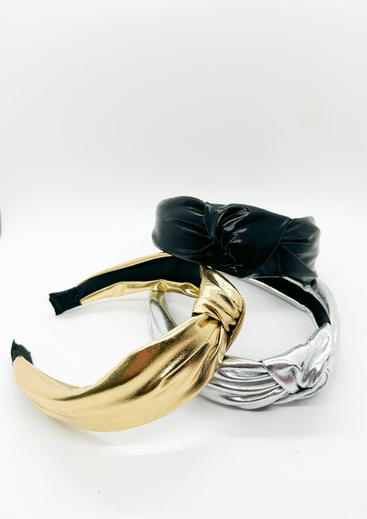 Leather Look Knotted Headband