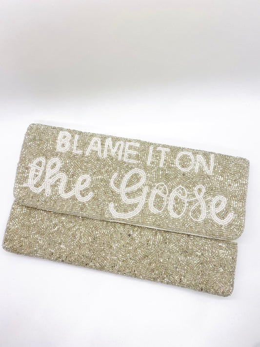 Blame it On the Goose Beaded Clutch