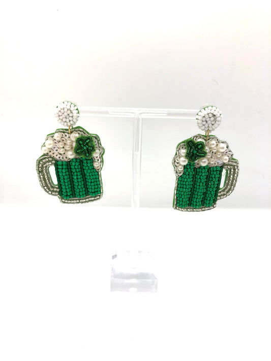 St. Patrick's Day Beer Glass Earring