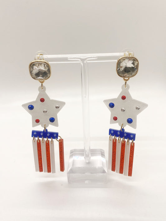 Flag and Star Earring