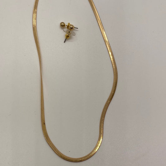 Classic Small Gold Chain Chocker Necklace Set
