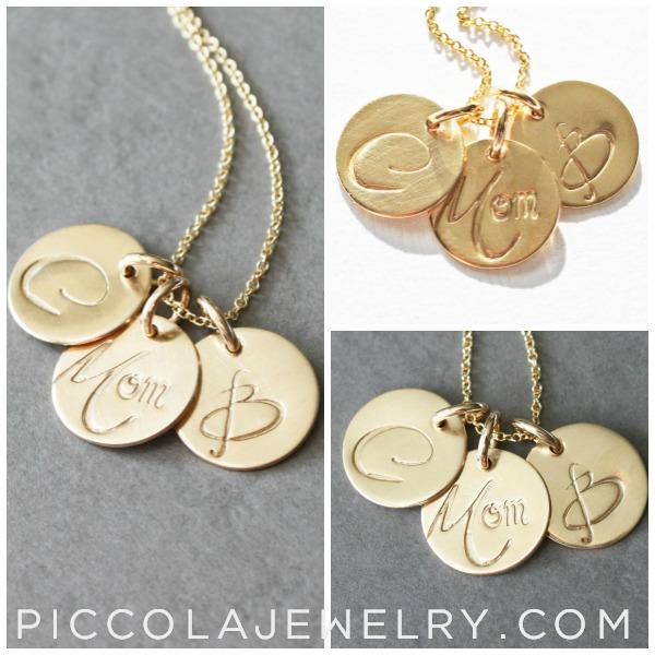 Initial Necklace Canada - Gold Modern Mom Disk Necklace - Piccola Jewelry