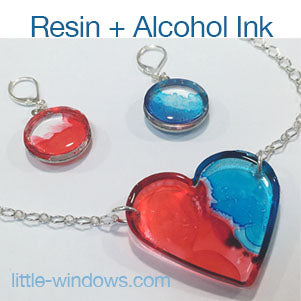 resin casting alcohol inks jewelry making earring necklace