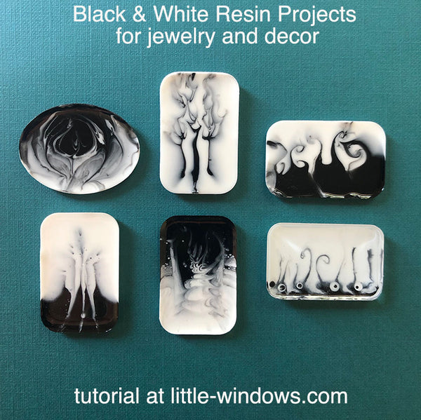 resin art black and white ASMR