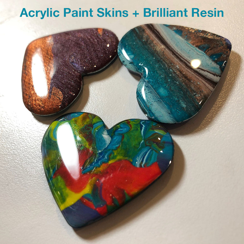 resin acrylic paint pour jewelry making