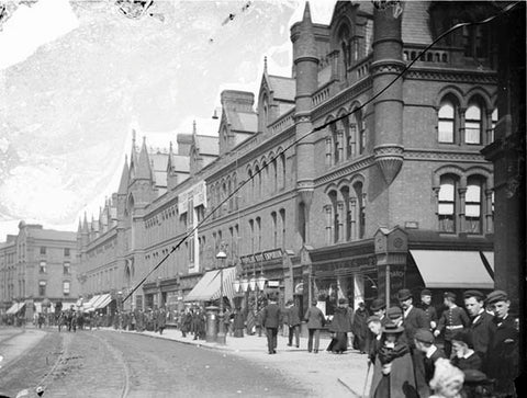 Georges St Arcade Old Image Black and white from 1881