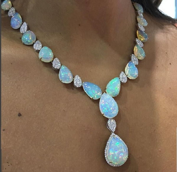 Opal and diamond necklace doyle design blog