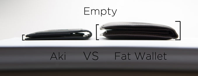 Aki Wallet size comparison when empty