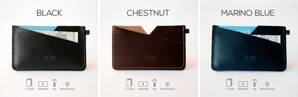 SLIM Premium leather Cardholder Wallet color options