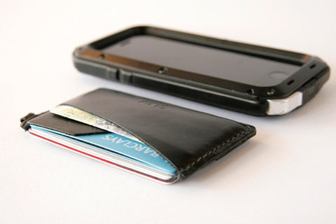 SLIM Leather Cardholder wallet with cards and cash