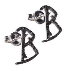 diamond initial earrings 