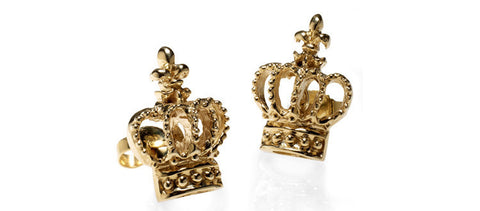 Gold crown earrings 