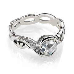 Rose cut diamond tattoo engagement ring 