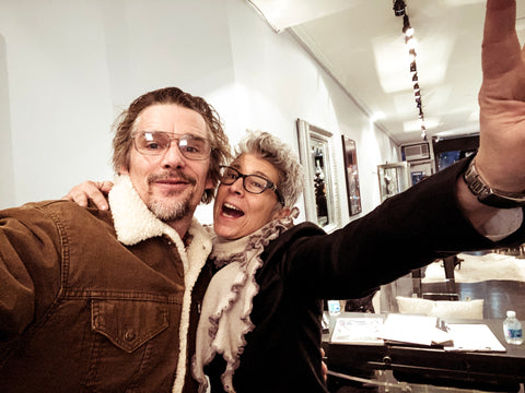 Ethan Hawke visits Catherine Angiel at her West Village Location