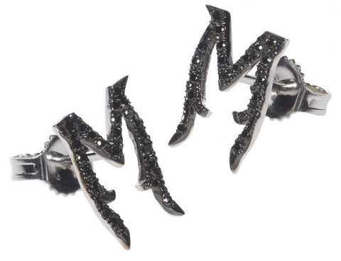 diamond initial earrings 