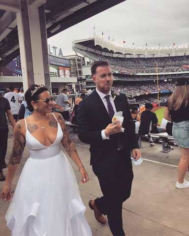 Catherine Angiel couple married at Yankee Stadium