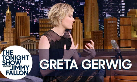 Greta Gerwig on the tonight show with Jimmy Fallon
