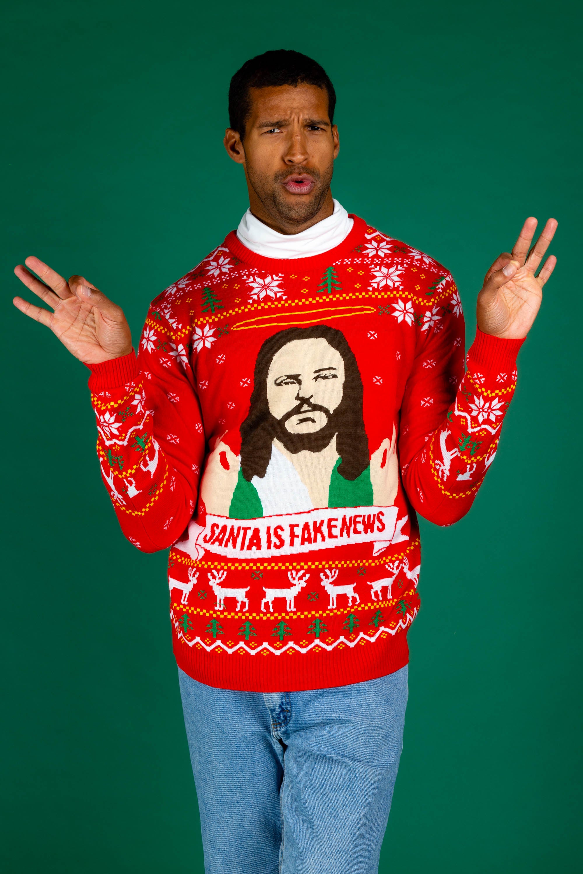 Ugly Christmas Sweater | Santa Is Fake News