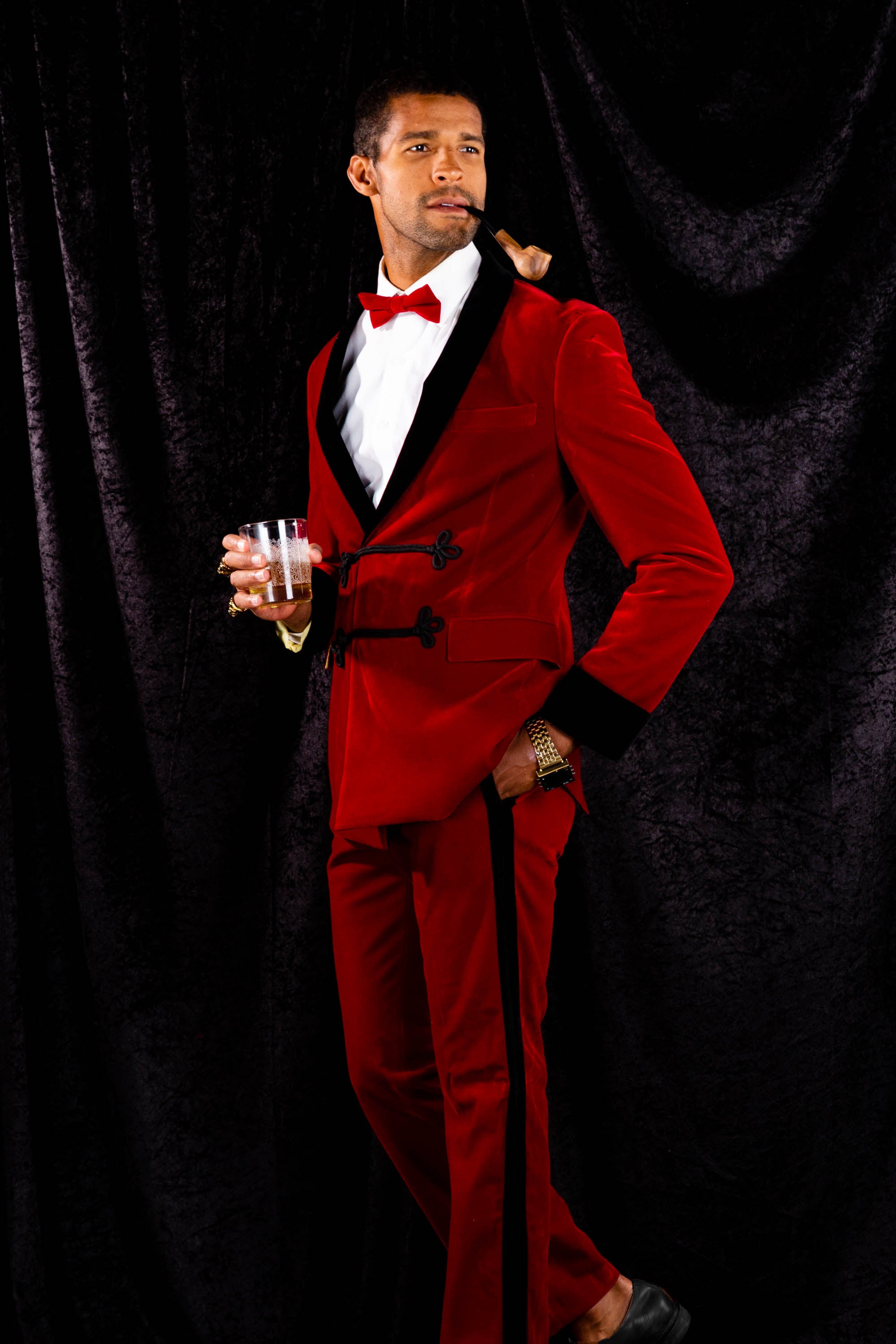 red velvet dress jacket