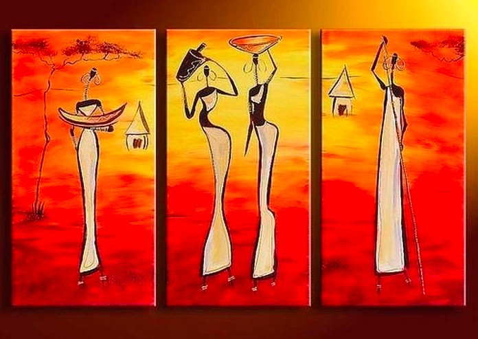 African Woman Painting, African Painting, Extra Large Canvas Painting, Abstract African Art, Modern Artwork for Sale