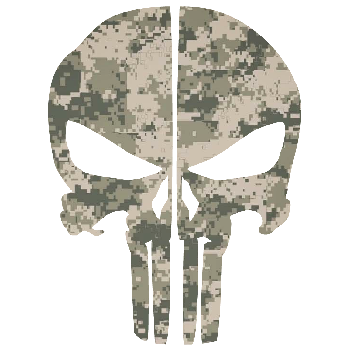 Army Camo Skull Decal Sticker 