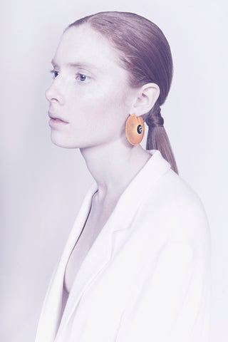 Lynne MacLachlan Yellow 3D printed earrings jewellery