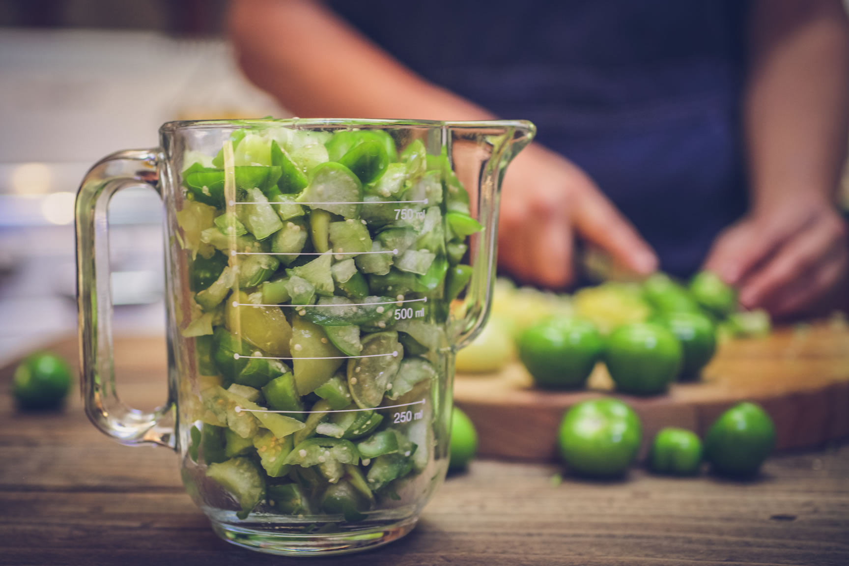 prepping salsa