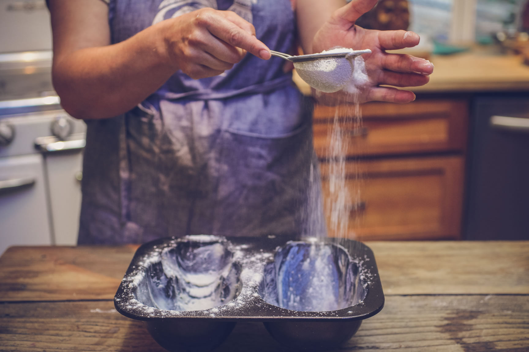 butter and flour the pans