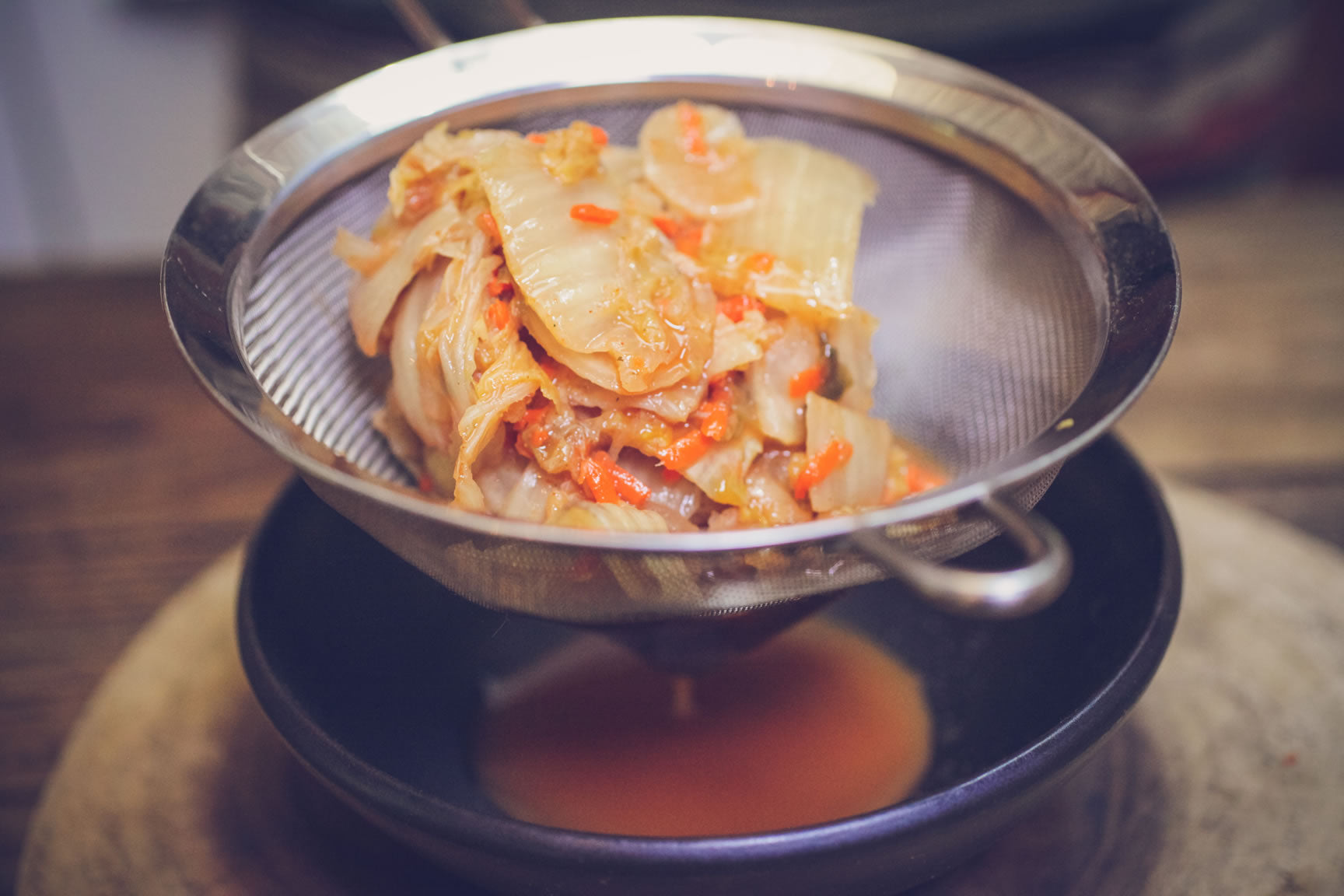 drain kimchi