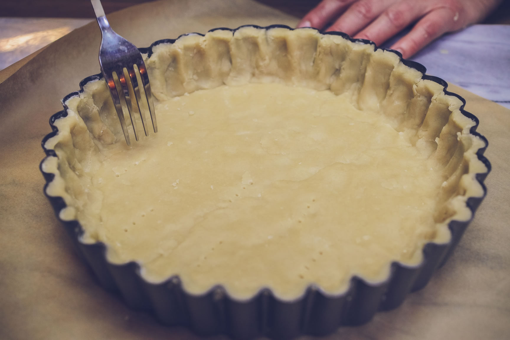 fork prick tart shell