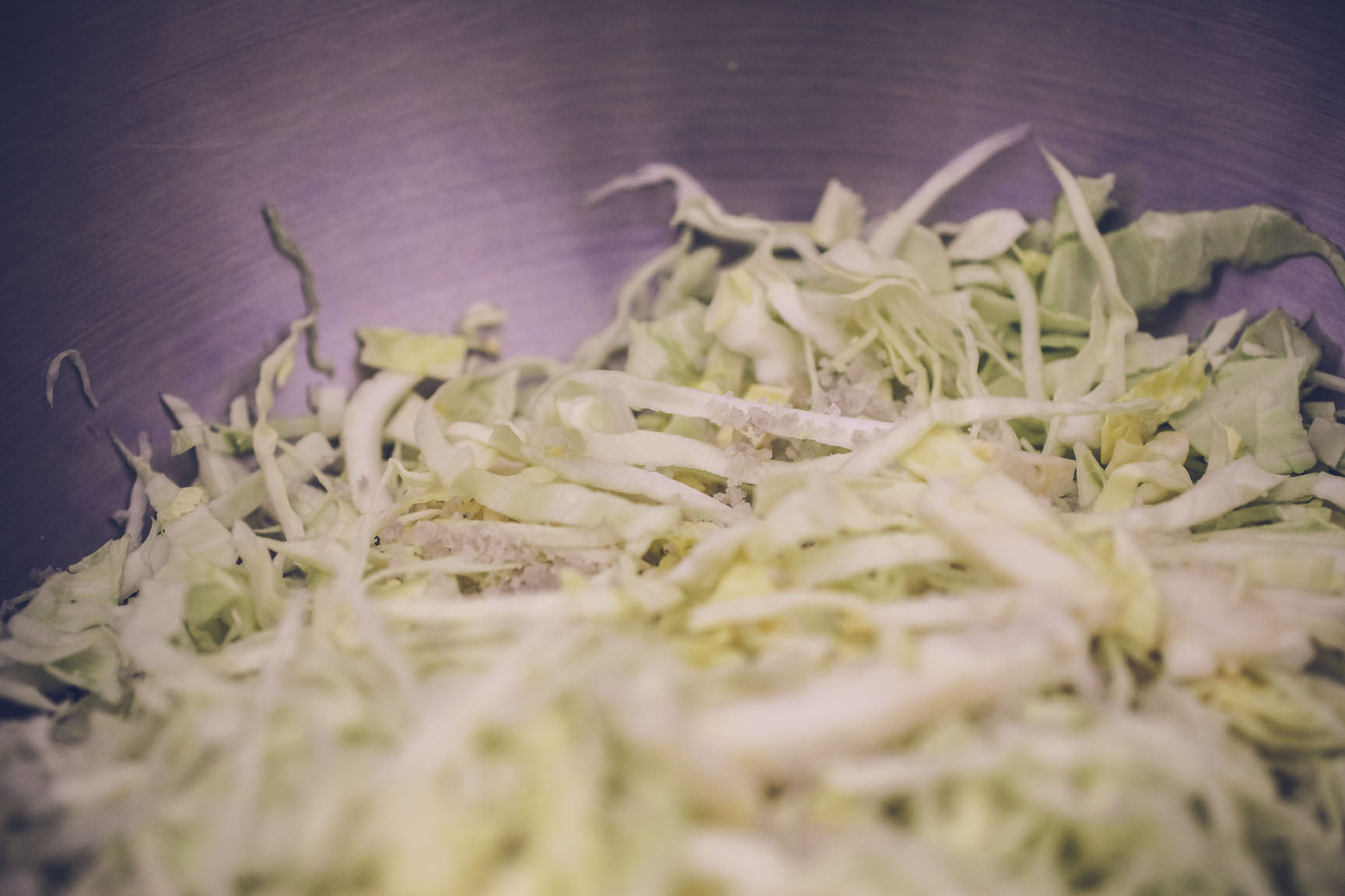 sprinkle cabbage with salt