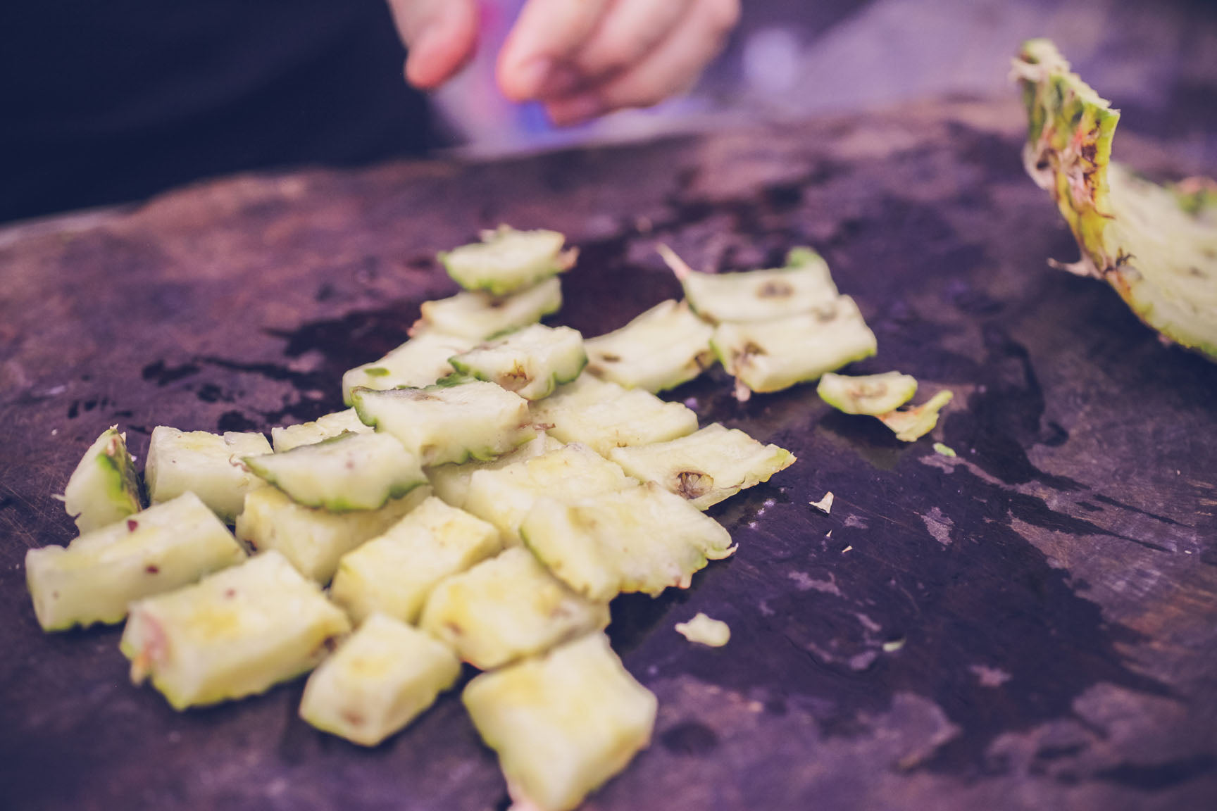 cut peel into squares