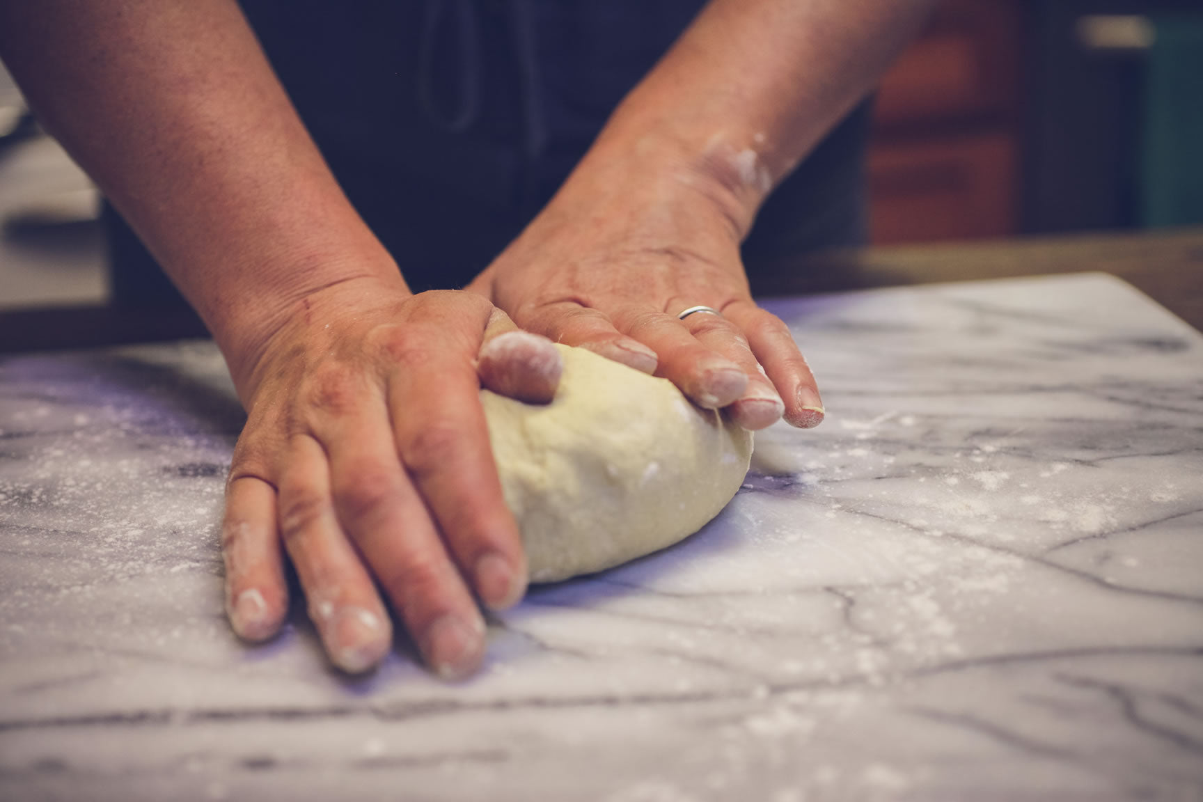 knead rested dough