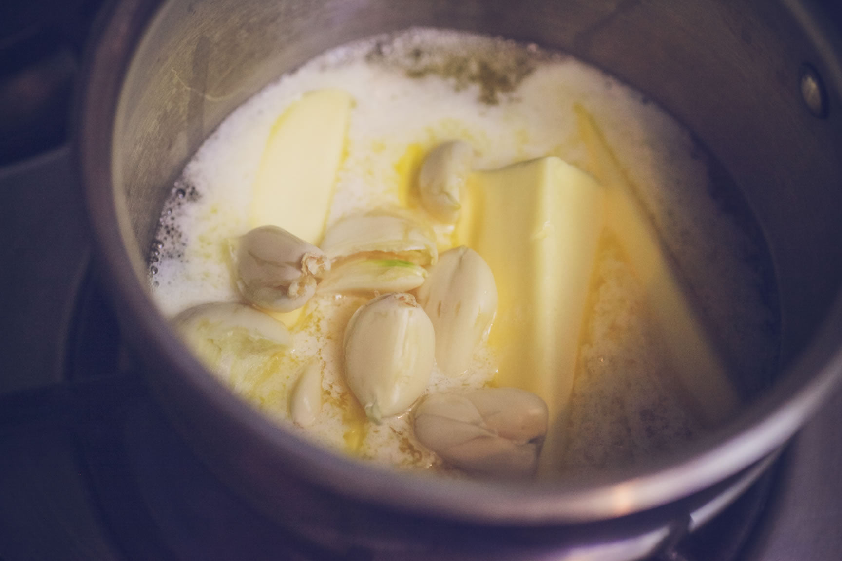 infuse garlic in the butter