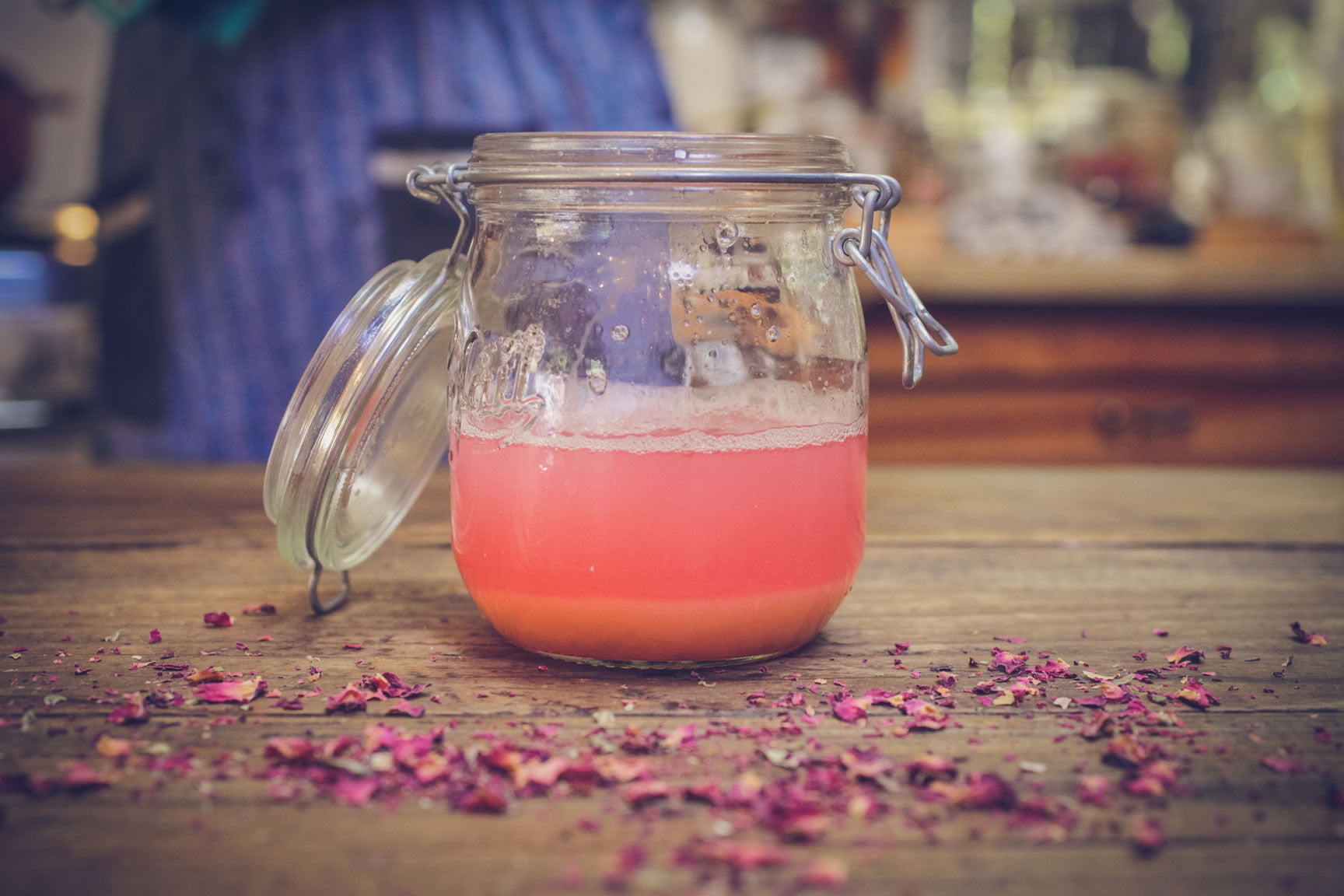 strained syrup rose