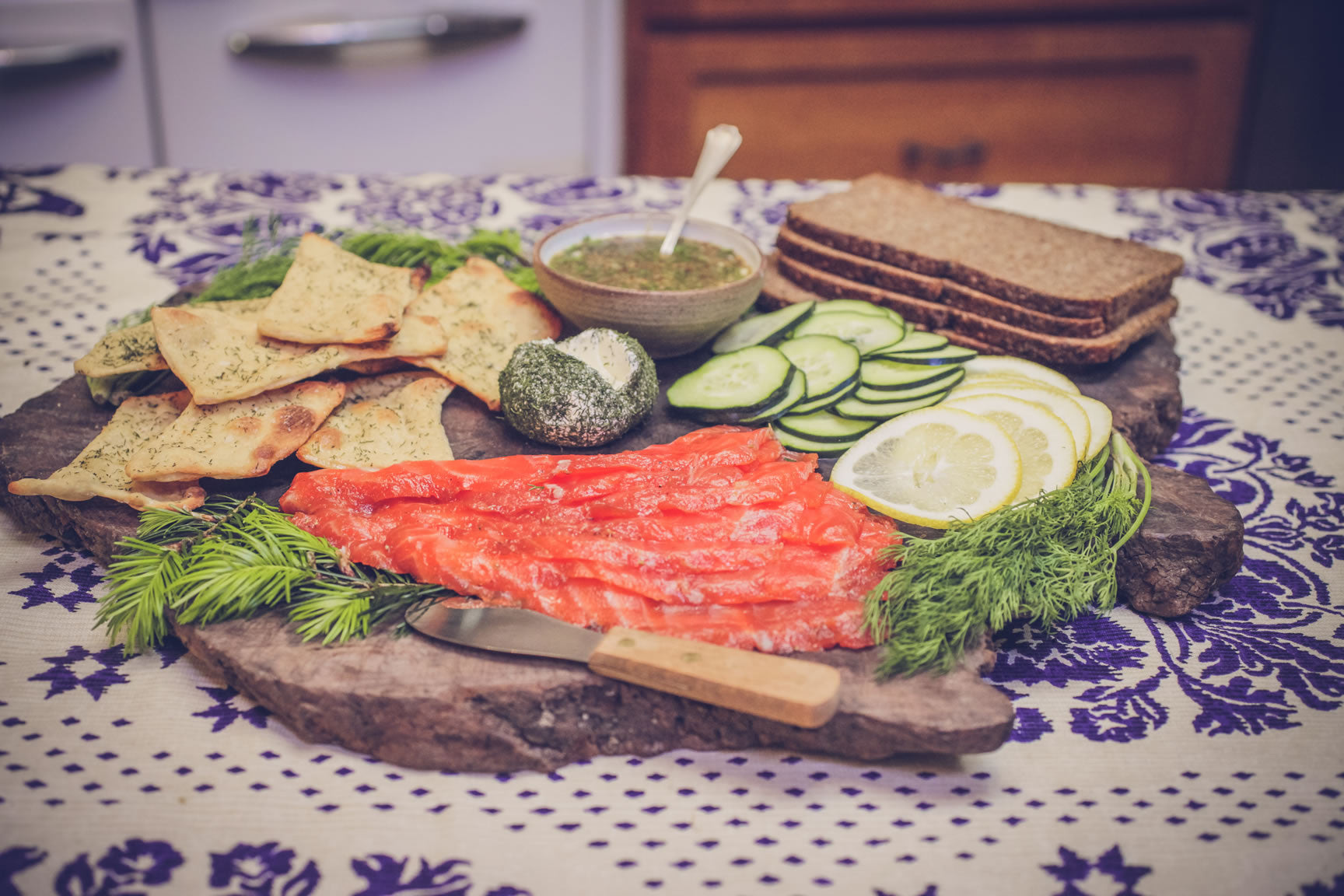 gravlax and mustard sauce