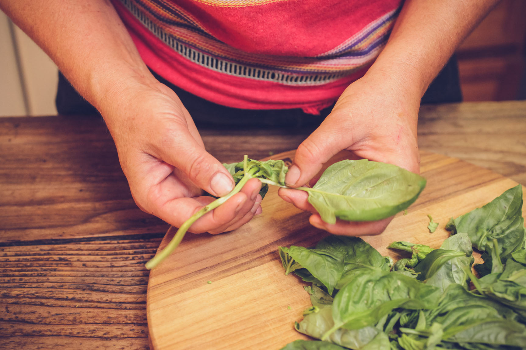 remove basil leaves