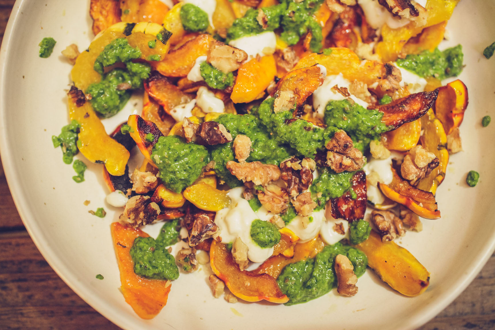 roasted squash with walnuts