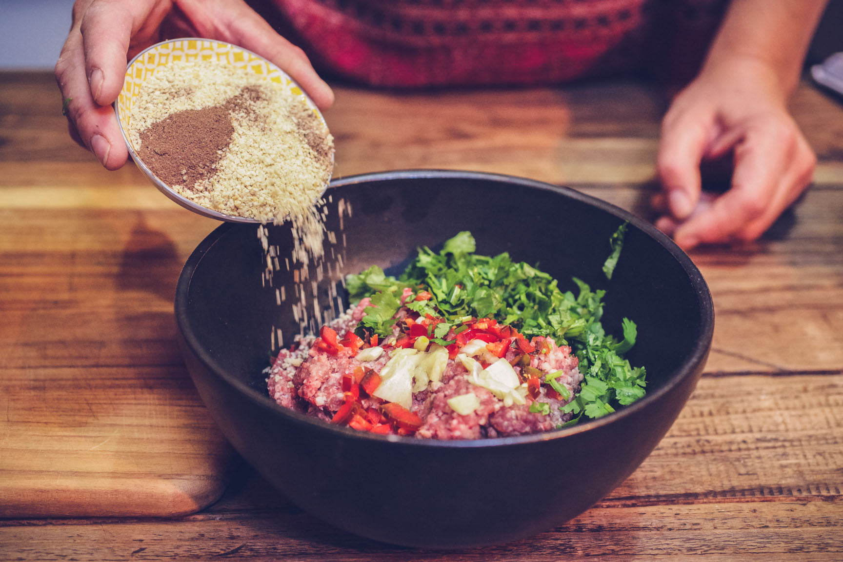 combine stuffing ingredients