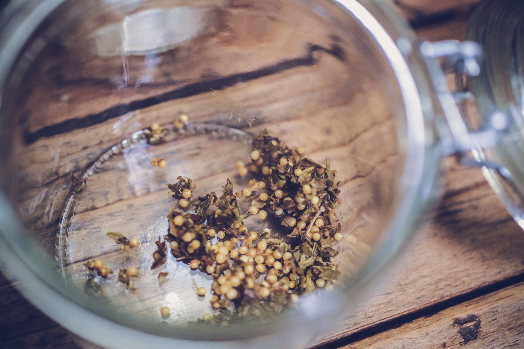 put spices in bottom of jar