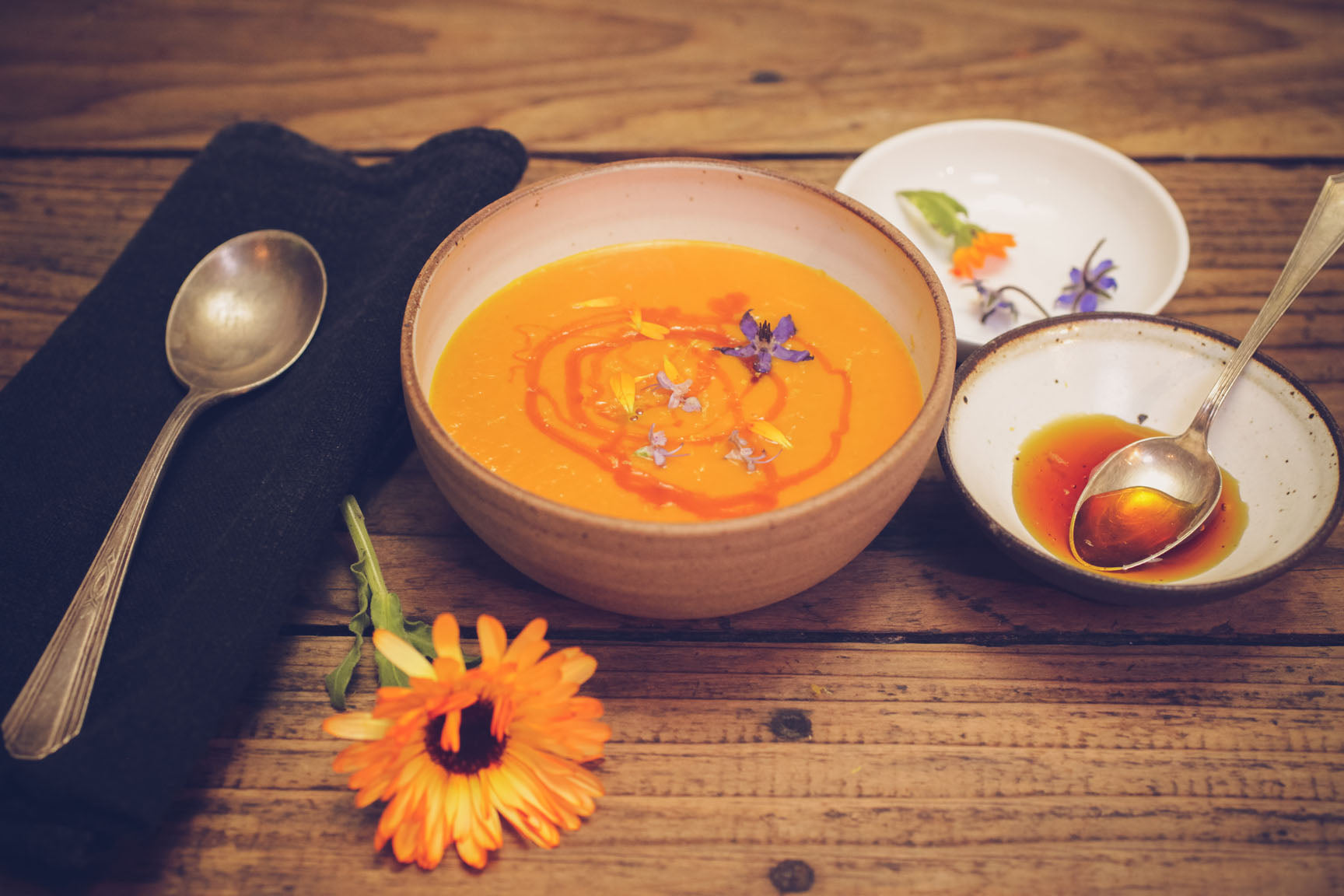 garnish with edible flowers