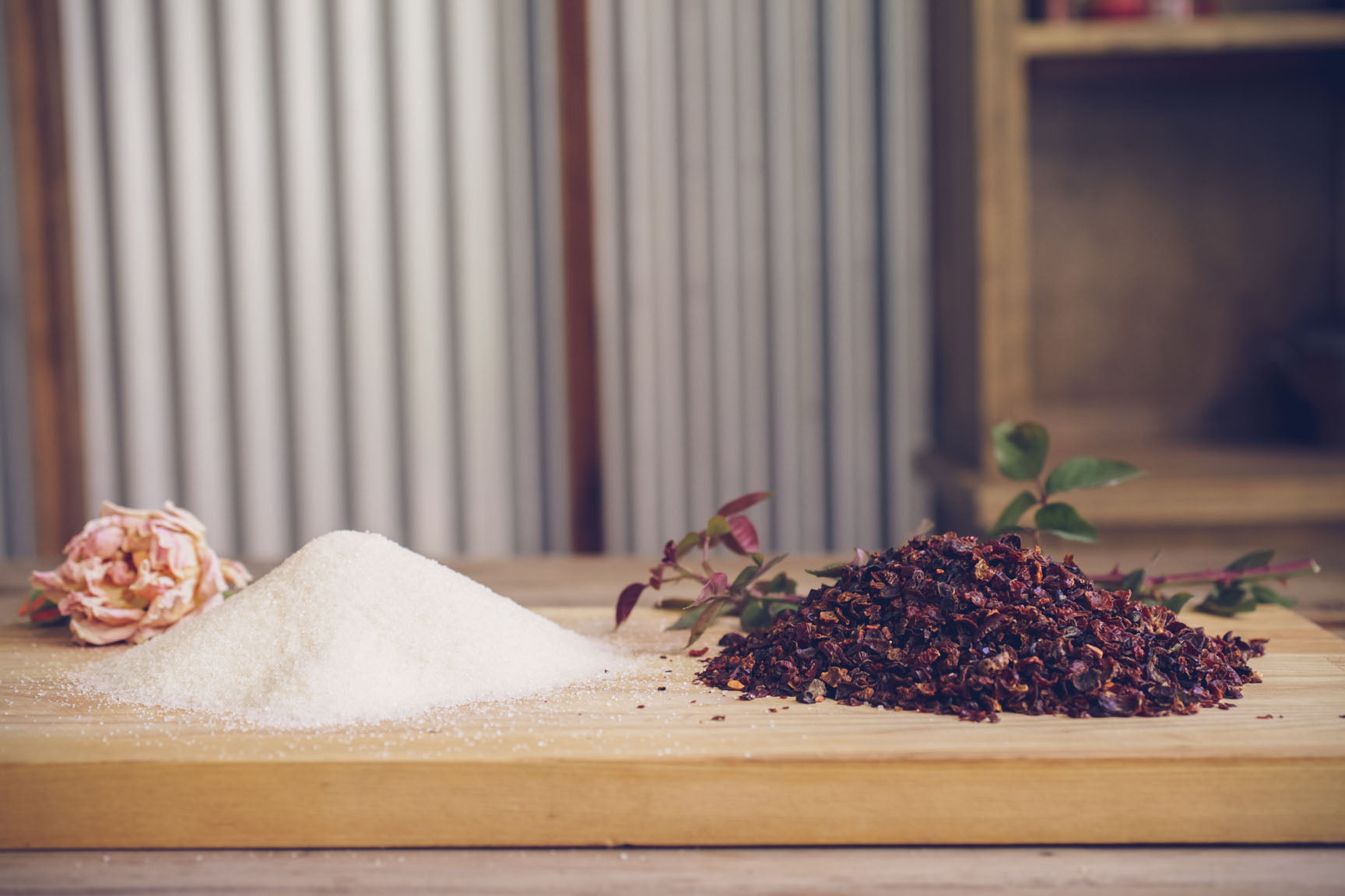 ingredients for rose hip jam