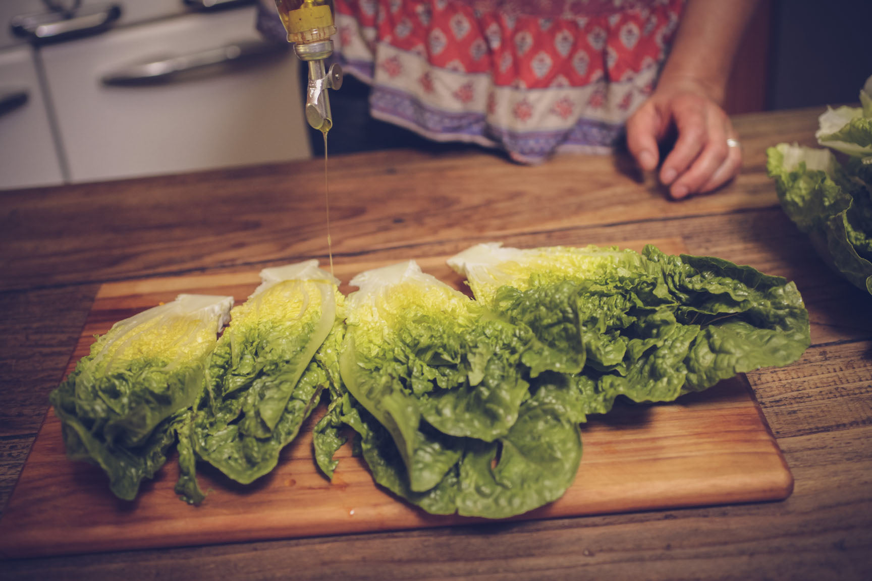 cut lettuce lengthwise