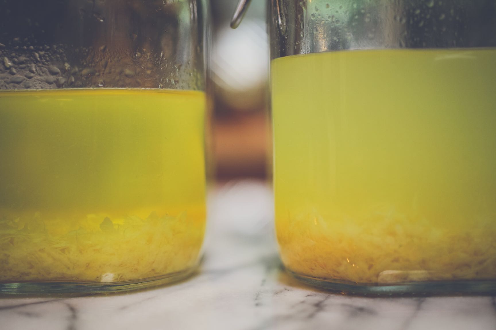 infusing homemade limoncello