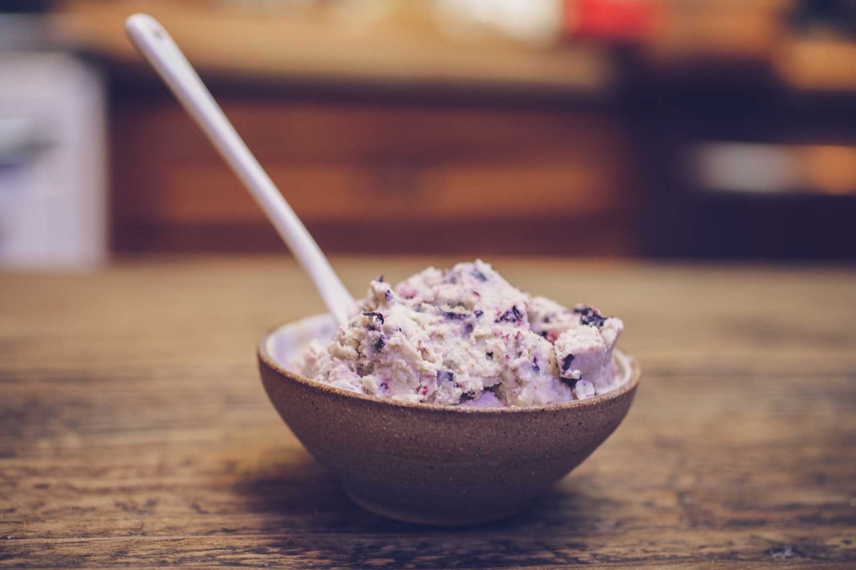 Homemade Blueberry Ice Cream