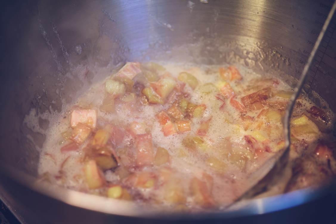 Rhubarb Jam w/ Rose Geranium and Raspberry Vinegar